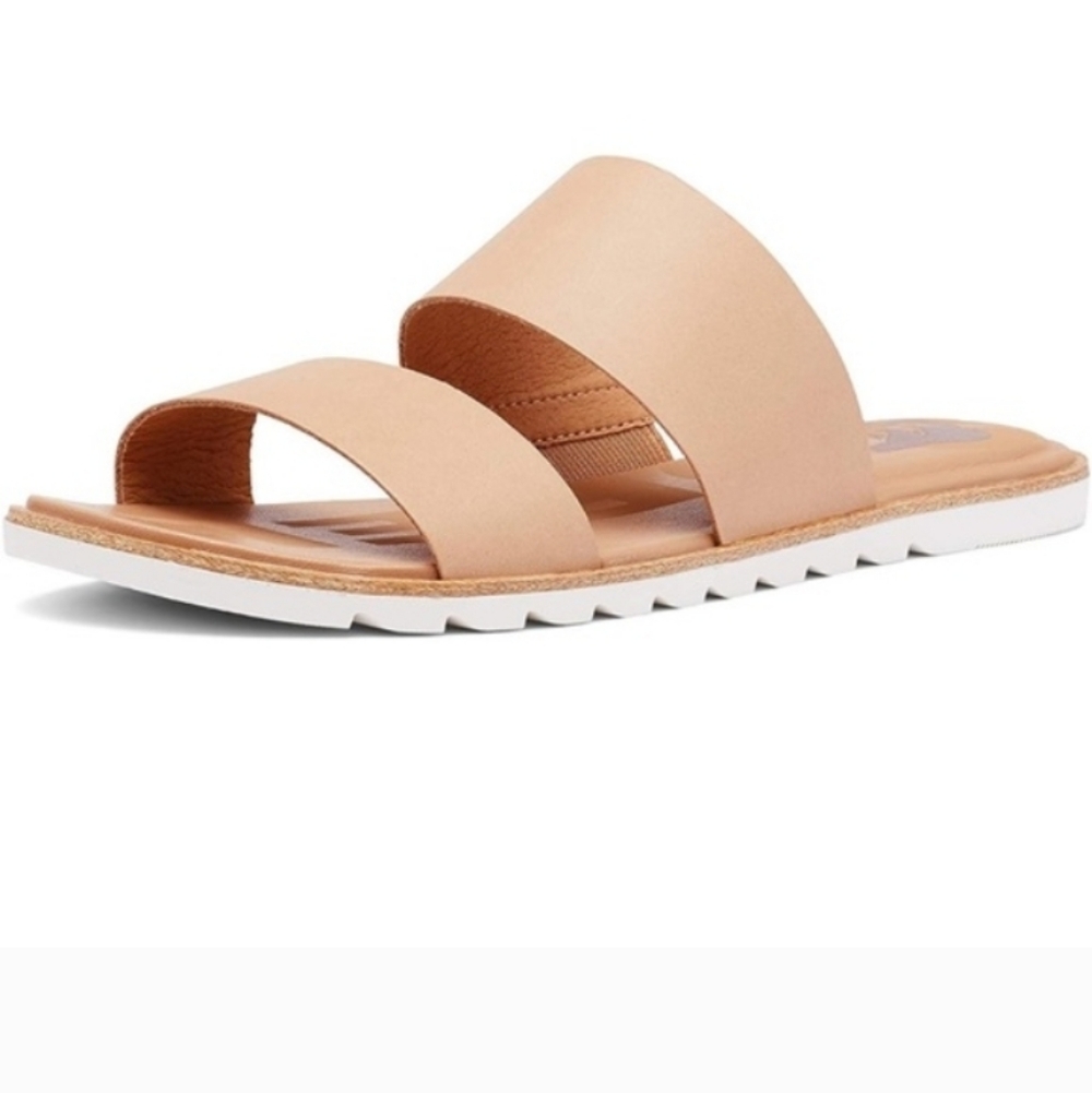 Sorel Ella II Slides Flat Slip On Sandals Nude Light Tan 8